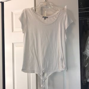 Plain White Tee with Tie